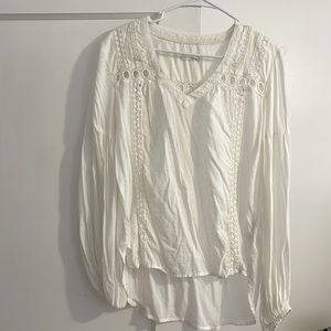 Classic White Long Sleeve Blouse by Anthropologie